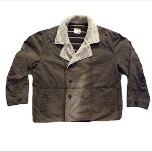 Billy Reid Waxed Cotton Shearling Flannel Lined Jacket Sz XXL Faded